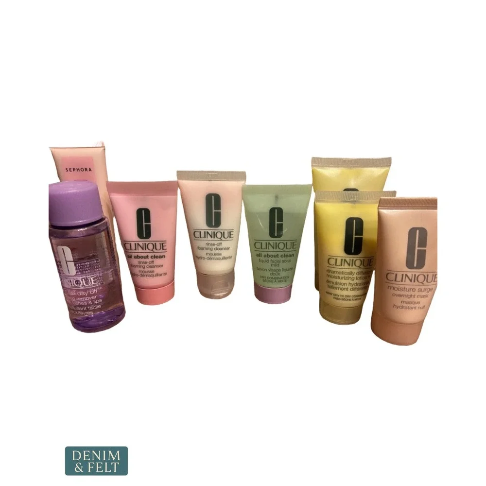 NEW Clinique Travel Skincare Lot Take The Day Off Moisture Surge Facial Soap 8pc